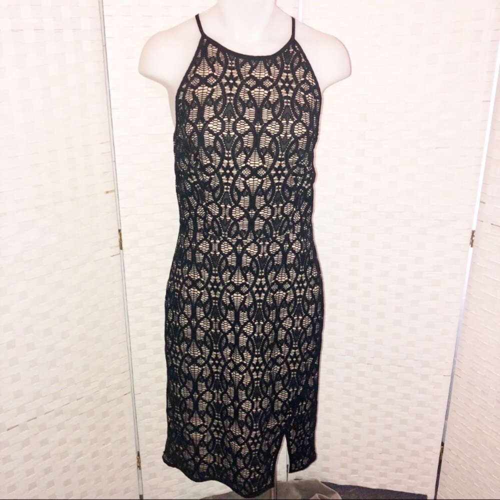 NWOT Bisou Bisou Black lace cocktail dress Sz 8